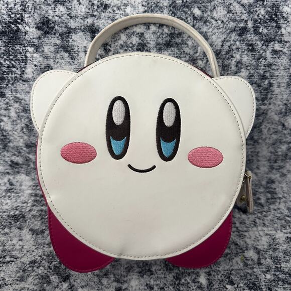 Kirby Bioworld Circle Crossbody Bag Purse Nintendo Pink White Missing Straps - Picture 1 of 14